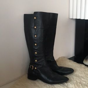 Tall black Michael kors equestrian style boots